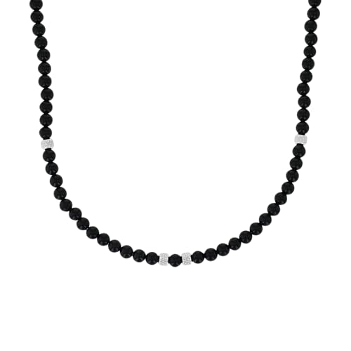Amor Halskette Edelstahl Herren Halsschmuck, mit Achat, 50+5 cm, Silber, Kommt in Schmuck Geschenk Box, 2040352 Amor Halskette Edelstahl Herren Halsschmuck, mit Achat, 50+5 cm, Silber, Kommt in Schmuck Geschenk Box, 2040352 von Amor