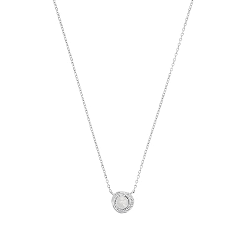 Amor Kette mit Anhänger 925 Sterling Silber Damen Sets, mit Muschelkernperle, 42+3 cm, Weiß, Kommt in Schmuck Geschenk Box, 2038057 von Amor