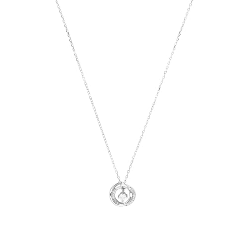 Amor Kette mit Anhänger 925 Sterling Silber Damen Halsschmuck, mit Zirkonia synth., 42+3 cm, Silber, Kommt in Schmuck Geschenk Box, 2026238 von Amor