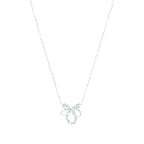Amor Kette mit Anhänger 925 Sterling Silber Damen Halsschmuck, mit Zirkonia synth., 42+3 cm, Weiß, Kommt in Schmuck Geschenk Box, 2039964 von Amor