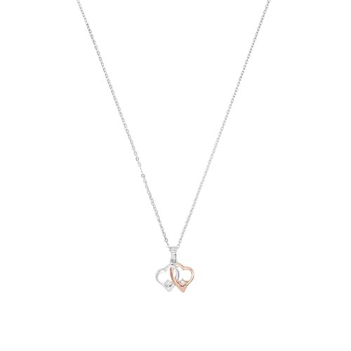 Amor Kette mit Anhänger 925 Sterling Silber Damen Halsschmuck, mit Zirkonia synth., 42 cm, Bicolor, Herz, Kommt in Schmuck Geschenk Box, 9188406 von Amor