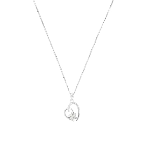 Amor Kette mit Anhänger 925 Sterling Silber Damen Halsschmuck, mit Zirkonia synth., 42 cm, Silber, Herz, Kommt in Schmuck Geschenk Box, 9188499 von Amor