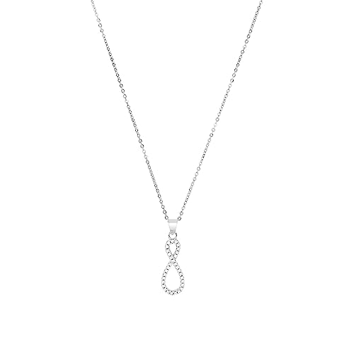 Amor Kette mit Anhänger 925 Sterling Silber Damen Halsschmuck, mit Zirkonia synth., 42 cm, Silber, Infinity, Kommt in Schmuck Geschenk Box, 2016298 von Amor