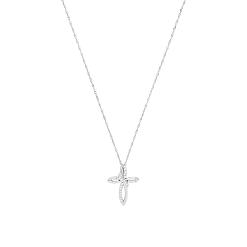 Amor Kette mit Anhänger 925 Sterling Silber Damen Halsschmuck, mit Zirkonia synth., 42 cm, Silber, Kreuz, Kommt in Schmuck Geschenk Box, 9003815 von Amor