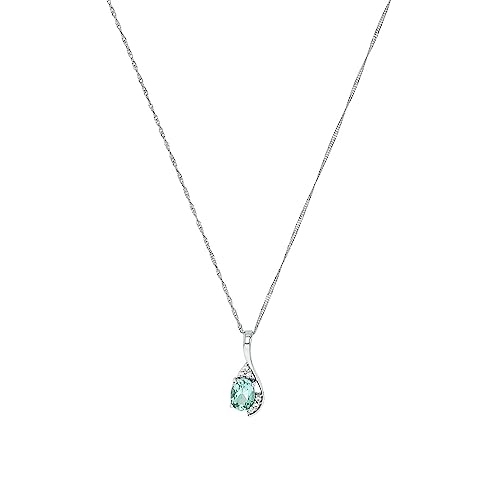 Amor Kette mit Anhänger 925 Sterling Silber Damen Halsschmuck, mit Zirkonia synth., Spinell synth., 45 cm, Silber, Kommt in Schmuck Geschenk Box, 9963843 von Amor