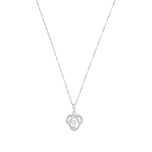 Amor Kette mit Anhänger 925 Sterling Silber Damen Halsschmuck, mit Zirkonia synth., 45 cm, Weiß, Herz, Kommt in Schmuck Geschenk Box, 9325085 von Amor