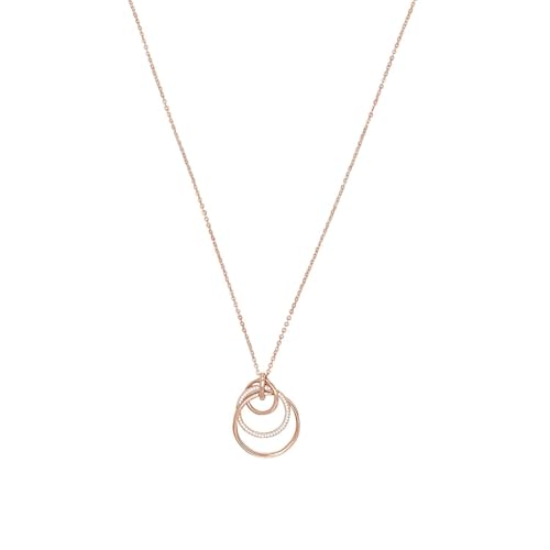 Amor Kette mit Anhänger 925 Sterling Silber Damen Halsschmuck, mit Zirkonia synth., 70 cm, Roséfarben, Kommt in Schmuck Geschenk Box, 2022482 von Amor