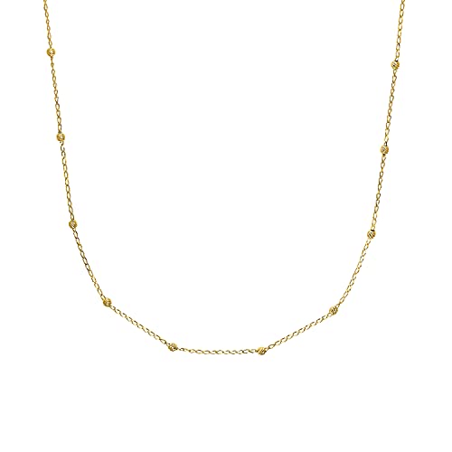 Amor Kette mit Anhänger Damen Halsschmuck, 42+3 cm, Gold, Kommt in Schmuck Geschenk Box, 2027787 von Amor