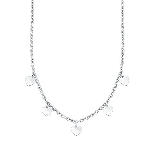 Amor Kette mit Anhänger Edelstahl Damen Halsschmuck, 40+3 cm, Silber, Herz, Kommt in Schmuck Geschenk Box, 2027174 von Amor