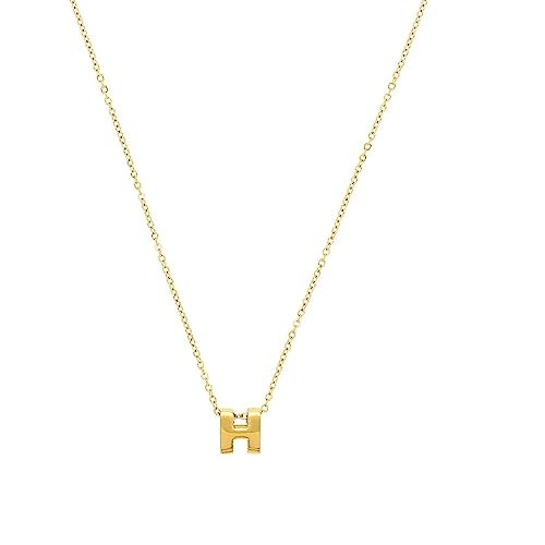 Amor Kette mit Anhänger Edelstahl Unisex Damen Herren Halsschmuck, 40+5 cm, Gold, H, Kommt in Schmuck Geschenk Box, 2026782 von Amor