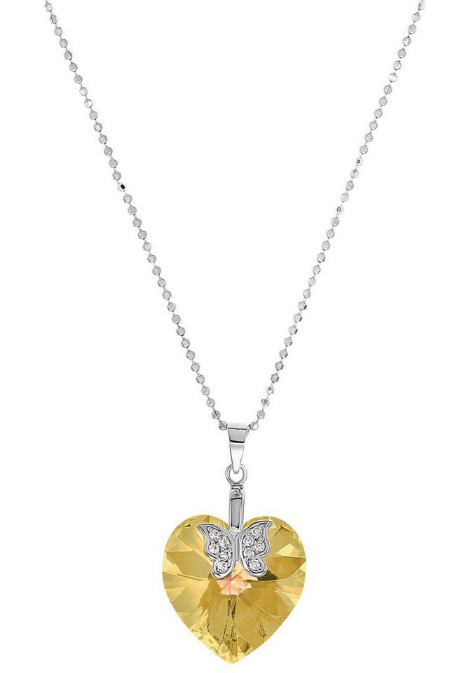 Amor Kette mit Anhänger Golden Heart, 9188369, mit Kristallstein, Zirkonia (synth) von Amor