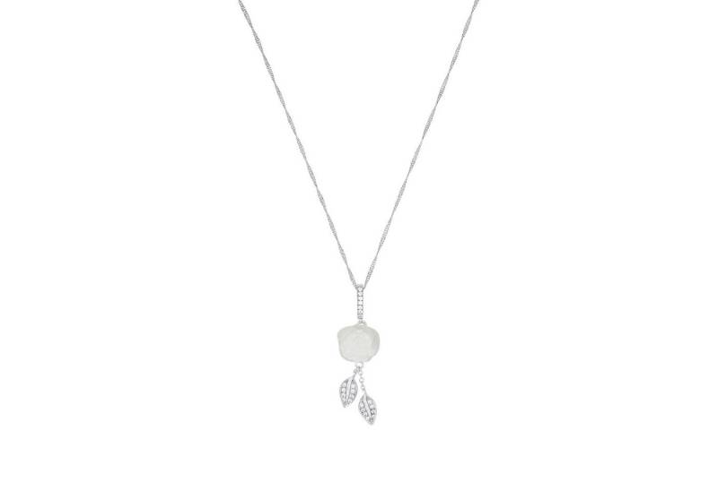 Amor Kette mit Anhänger Rosenblüte/Blätter, mit Zirkonia (synth) - mit Perlmutt von Amor