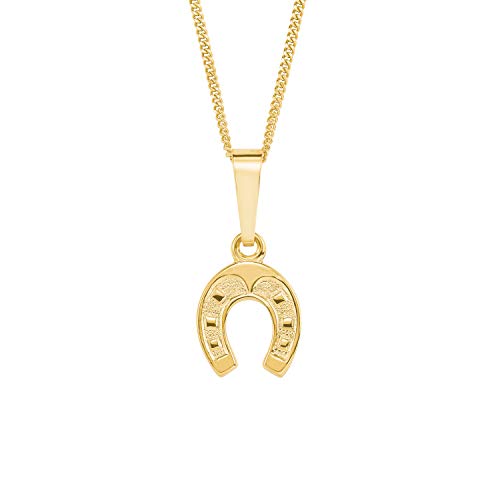 Amor Kette mit Anhänger Unisex Mädchen Jungen Halsschmuck, 35+3 cm, Gold, Hufeisen, Kommt in Schmuck Geschenk Box, 2013945 von Amor