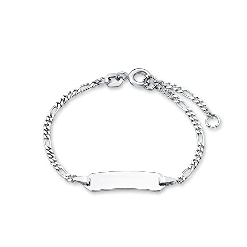 Amor Identarmband 925 Sterling Silber Unisex Mädchen Jungen Armschmuck, 12+2 cm, Silber, Kommt in Schmuck Geschenk Box, 9210886 von Amor