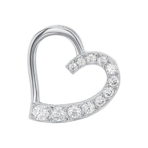 Amor Motivanhänger 925 Sterling Silber Damen Anhänger, mit Zirkonia synth., 1,7 cm, Silber, Herz, Kommt in Schmuck Geschenk Box, 2023211 von Amor