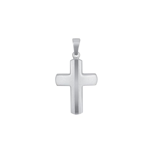 Amor Motivanhänger 925 Sterling Silber Unisex Damen Herren Anhänger, 2,7 cm, Silber, Kreuz, Kommt in Schmuck Geschenk Box, 2017518 von Amor