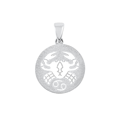Amor Motivanhänger 925 Sterling Silber Unisex Damen Herren Anhänger, Silber, Krebs, Kommt in Schmuck Geschenk Box, 2028050 von Amor