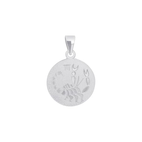 Amor Motivanhänger 925 Sterling Silber Unisex Damen Herren Anhänger, Silber, Skorpion, Kommt in Schmuck Geschenk Box, 2028054 von Amor