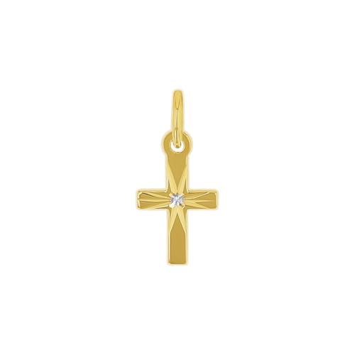 Amor Motivanhänger Damen Anhänger, 1,6 cm, Gold, Kreuz, Kommt in Schmuck Geschenk Box, 9218479 Amor Motivanhänger Damen Anhänger, 1,6 cm, Gold, Kreuz, Kommt in Schmuck Geschenk Box, 9218479 von Amor