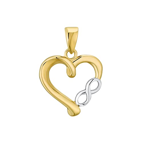 Amor Motivanhänger Damen Anhänger, 1,8 cm, Bicolor, Infinity/Love, Kommt in Schmuck Geschenk Box, 2013623 von Amor