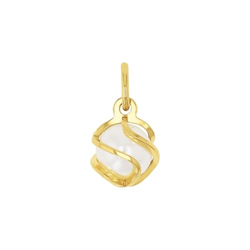 Amor Motivanhänger Damen Anhänger, mit Wachsperle, 1,3 cm, Gold, Kommt in Schmuck Geschenk Box, 9038787 von Amor