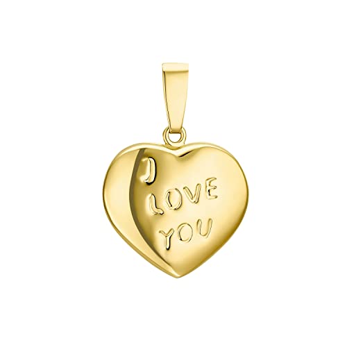 Amor Motivanhänger Unisex Damen Herren Anhänger, 2,1 cm, Gold, Herz, Kommt in Schmuck Geschenk Box, 2013610 von Amor