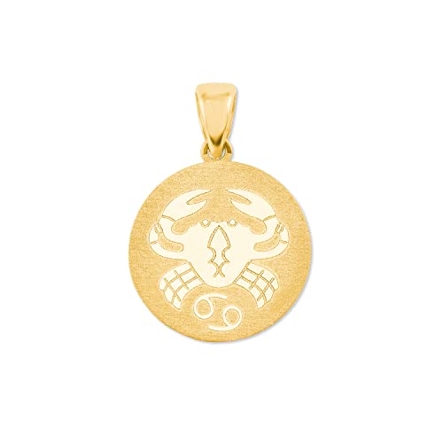 Amor Motivanhänger Unisex Damen Herren Anhänger, Gold, Krebs, Kommt in Schmuck Geschenk Box, 2020784 von Amor