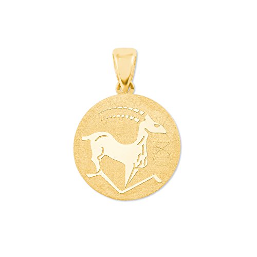 Amor Motivanhänger Unisex Damen Herren Anhänger, Gold, Steinbock, Kommt in Schmuck Geschenk Box, 2020792 von Amor