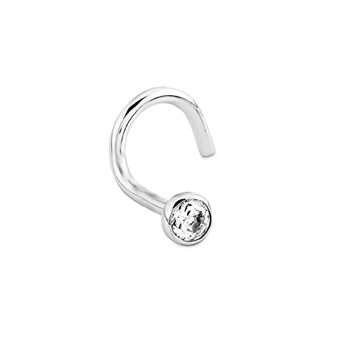 Amor Nasenpiercing 925 Sterling Silber Damen Piercingschmuck, mit Zirkonia synth., 1,4 cm, Silber, Kommt in Schmuck Geschenk Box, 9037292 von Amor