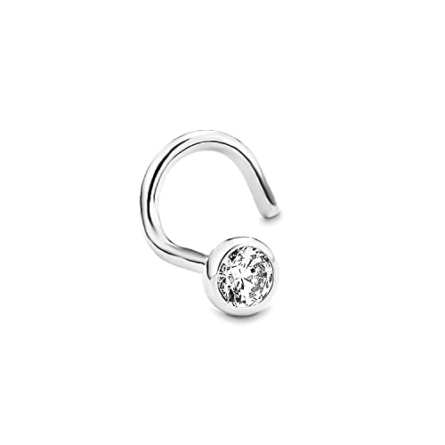 Amor Nasenpiercing 925 Sterling Silber Damen Piercingschmuck, mit Zirkonia synth., 1,4 cm, Silber, Kommt in Schmuck Geschenk Box, 9037339 von Amor