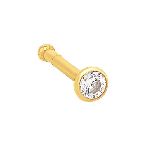 Amor Nasenpiercing Damen Piercingschmuck, mit Zirkonia synth., 0,6 cm, Gold, Kommt in Schmuck Geschenk Box, 9037230 von Amor