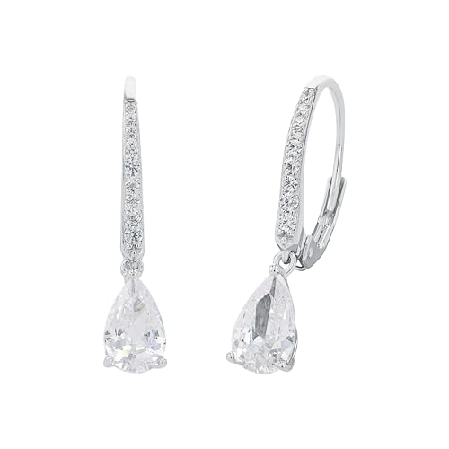 Amor Ohrhänger 925 Sterling Silber Damen Ohrschmuck, mit Zirkonia synth., 2,5 cm, Silber, Kommt in Schmuck Geschenk Box, 2033577 von Amor