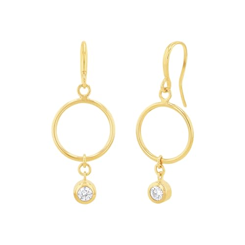 Amor Ohrhänger 925 Sterling Silber Damen Ohrschmuck, mit Zirkonia synth., 4,2 cm, Gold, Kommt in Schmuck Geschenk Box, 2026236 von Amor