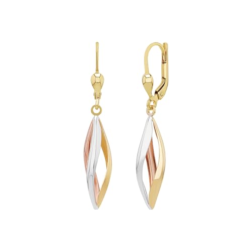 Amor Ohrhänger Damen Ohrschmuck, 3,8 cm, Gold, Kommt in Schmuck Geschenk Box, 2013770 von Amor