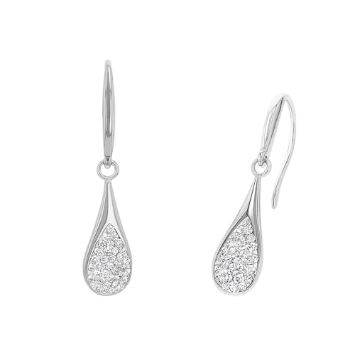 Amor Ohrhänger Edelstahl Damen Ohrschmuck, mit Zirkonia synth., 2,8 cm, Silber, Kommt in Schmuck Geschenk Box, 2022607 von Amor