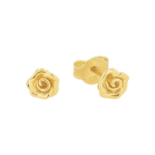 Amor Ohrstecker 925 Sterling Silber Damen Ohrschmuck, 0,6 cm, Gold, Rose, Kommt in Schmuck Geschenk Box, 2034101 von Amor