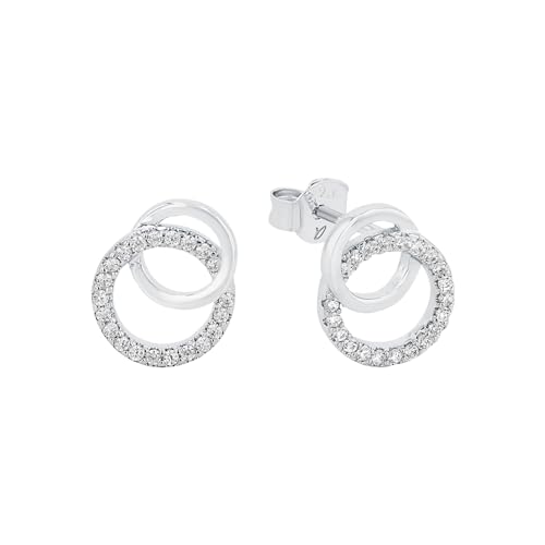 Amor Ohrstecker 925 Sterling Silber Damen Ohrschmuck, mit Zirkonia synth., 1,1 cm, Silber, Kommt in Schmuck Geschenk Box, 2026212 von Amor