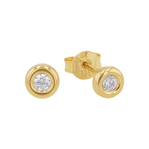 Amor Ohrstecker Unisex Damen Herren Ohrschmuck, mit Zirkonia synth., 0,4 cm, Gold, Kommt in Schmuck Geschenk Box, 2013893 von Amor