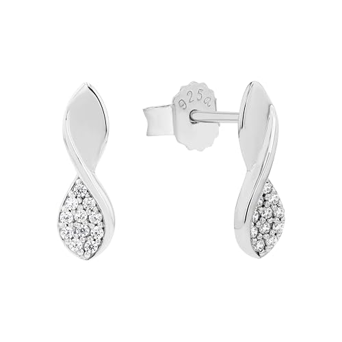 Amor Ohrstecker für Damen, Sterling Silber 925, mit Zirkonia, 14 mm, silber, Geschenkidee, kommt in Schmuck Geschenk Box, 2100168 Amor Ohrstecker für Damen, Sterling Silber 925, mit Zirkonia, 14 mm, silber, Geschenkidee, kommt in Schmuck Geschenk Box, 2100168 von Amor
