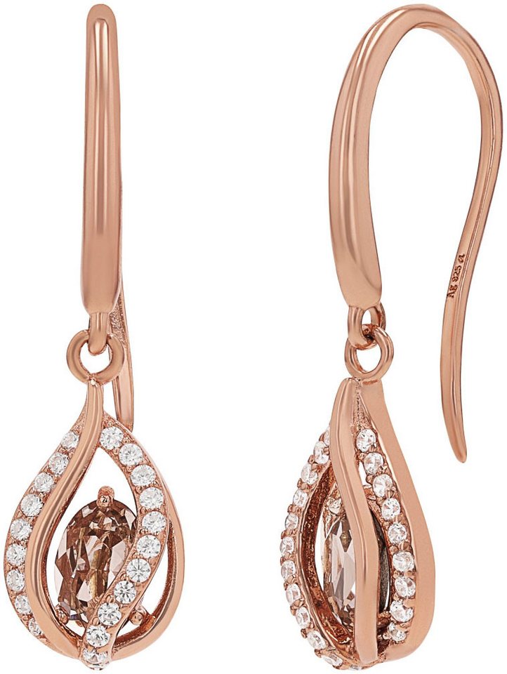 Amor Paar Ohrhaken, mit Zirkonia (synth), Kristallglas von Amor