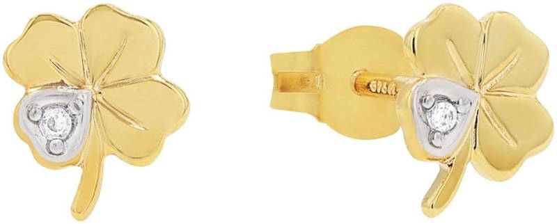 Amor Paar Ohrstecker Kleeblatt, Made in Germany - mit Zirkonia (synth) von Amor