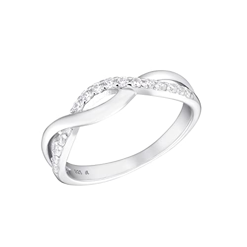 Amor Ring 925 Sterling Silber Damen Ringe, mit Zirkonia synth., Silber, Kommt in Schmuck Geschenk Box, 2035627 von Amor