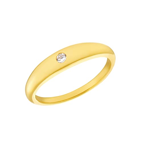 Amor Ring 925 Sterling Silber Damen Ringe, mit Zirkonia synth., Gold, Kommt in Schmuck Geschenk Box, 2035604 von Amor