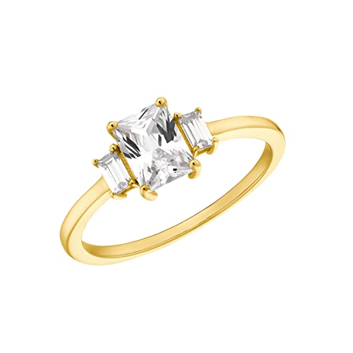 Amor Ring 925 Sterling Silber Damen Ringe, mit Zirkonia synth., Gold, Kommt in Schmuck Geschenk Box, 2035662 von Amor