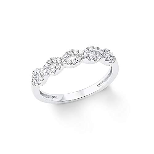 Amor Ring 925 Sterling Silber Damen Ringe, mit Zirkonia synth., Silber, Kommt in Schmuck Geschenk Box, 2024058 von Amor