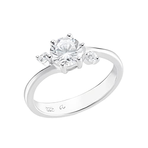 Amor Ring 925 Sterling Silber Damen Ringe, mit Zirkonia synth., Silber, Kommt in Schmuck Geschenk Box, 9812806 von Amor