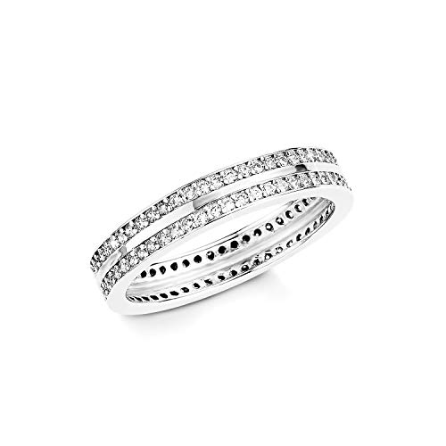 Amor Ring 925 Sterling Silber Damen Ringe, mit Zirkonia synth., Silber, Kommt in Schmuck Geschenk Box, 9949700 von Amor