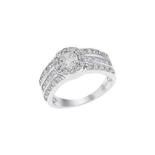 Amor Ring 925 Sterling Silber Damen Ringe, mit Zirkonia synth., Weiß, Kommt in Schmuck Geschenk Box, 9949236 von Amor
