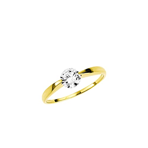 Amor Ring Damen Ringe, mit Zirkonia synth., Gold, Kommt in Schmuck Geschenk Box, 2020390 von Amor