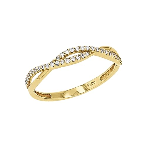 Amor Ring Damen Ringe, mit Zirkonia synth., Weiß, Kommt in Schmuck Geschenk Box, 2036754 von Amor
